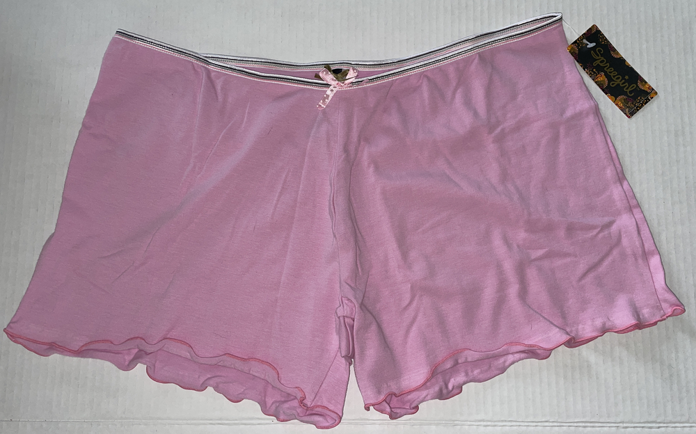 Seven Til Mid super soft pink lounge shorts ruffle lingerie sleep wear 2X NEW